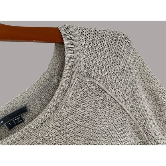 Vince Womens Knit Sweater Beige Long Sleeve Lightweight Pullover Size L - Picture 3 of 9